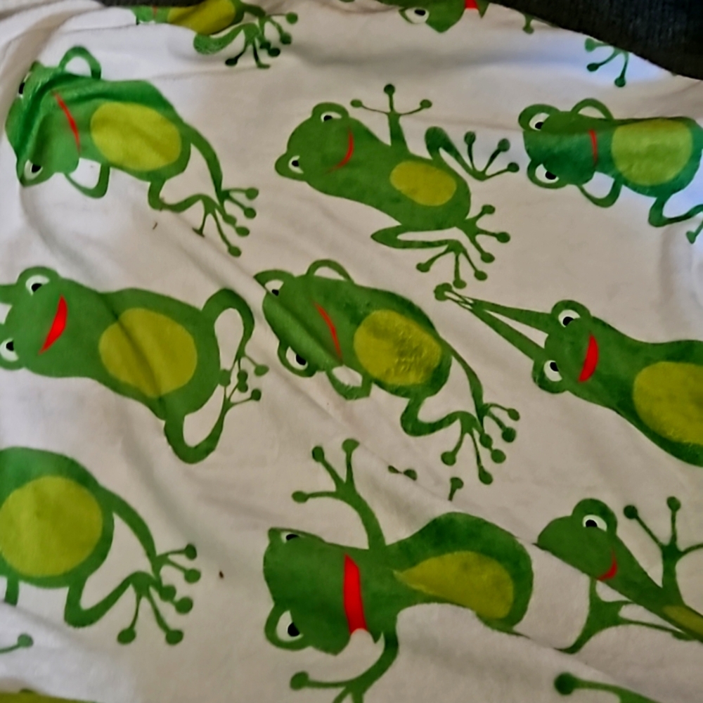Small frog blanket that can cover legs.